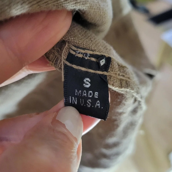 Linen tunic shirt blouse top oversized loose relaxedfit beige oatmeal size small - Picture 10 of 11